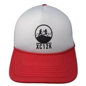 XC12K Runners City Skyline Red White Trucker Hat Snapback Mesh Adjustable OS